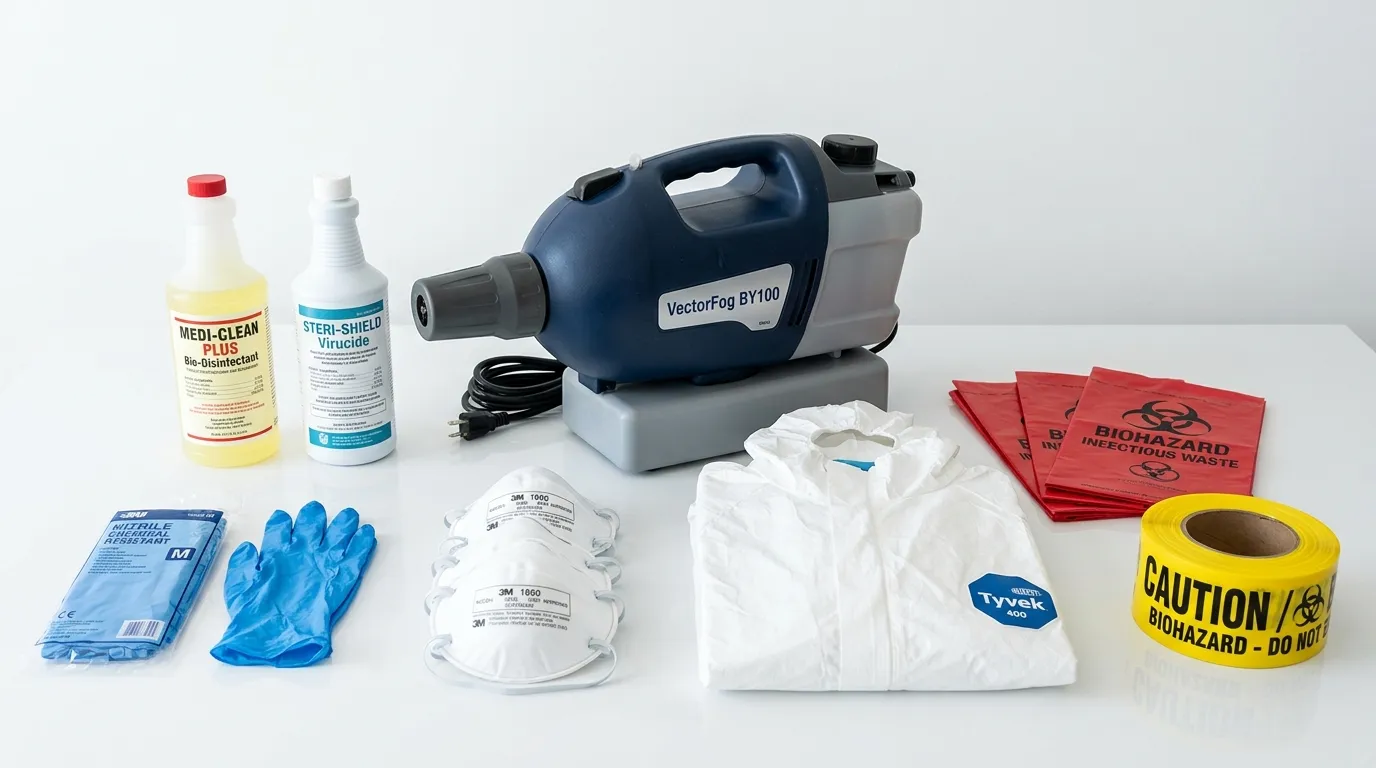 Professional biohazard remediation crew working in East Falmouth