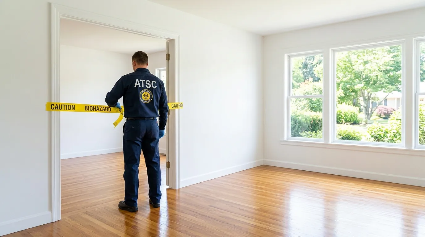 Certified biohazard cleanup crew performing Crime Scene Cleanup in East Falmouth